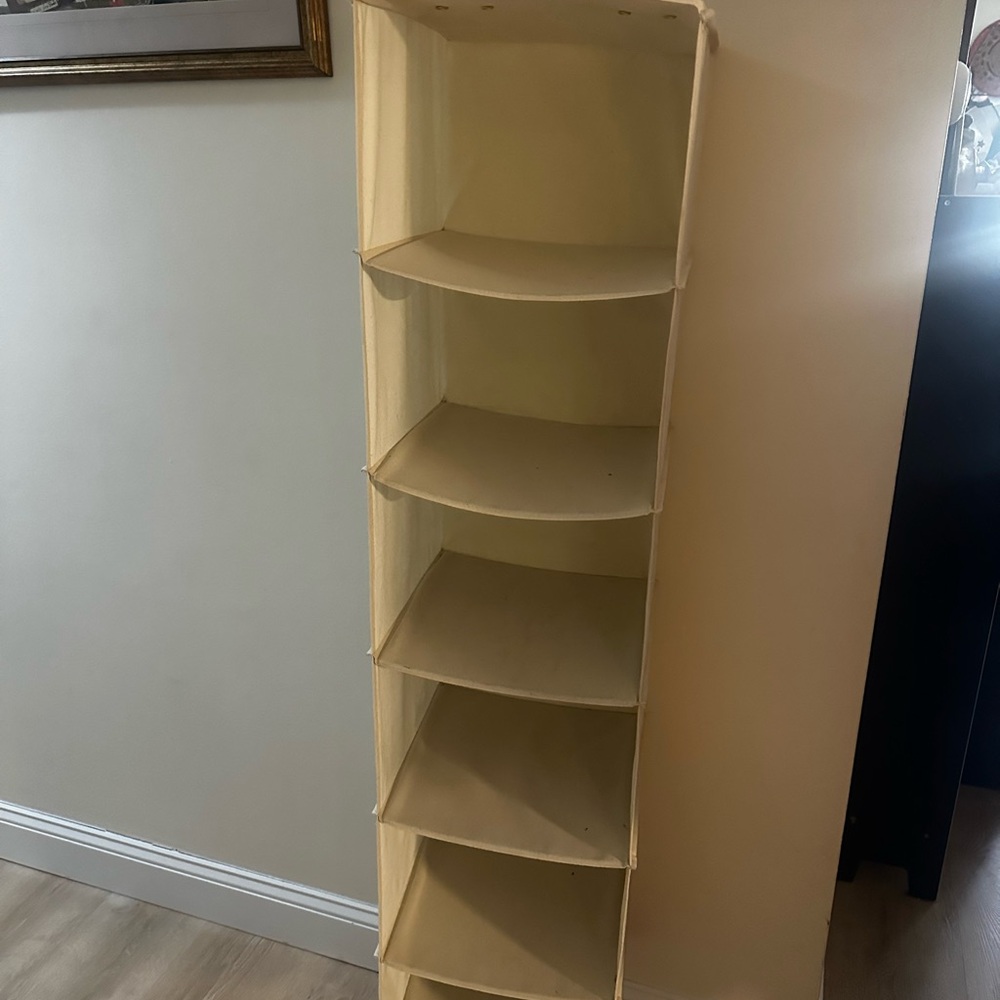 Hanging Fabric Shelf Organizer in Cream